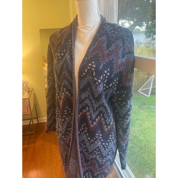 Lucky Brand Sweaters - Lucky Brand Women's Sweater Duster Cardigan Size M Lagenlook Knit Fair Isle